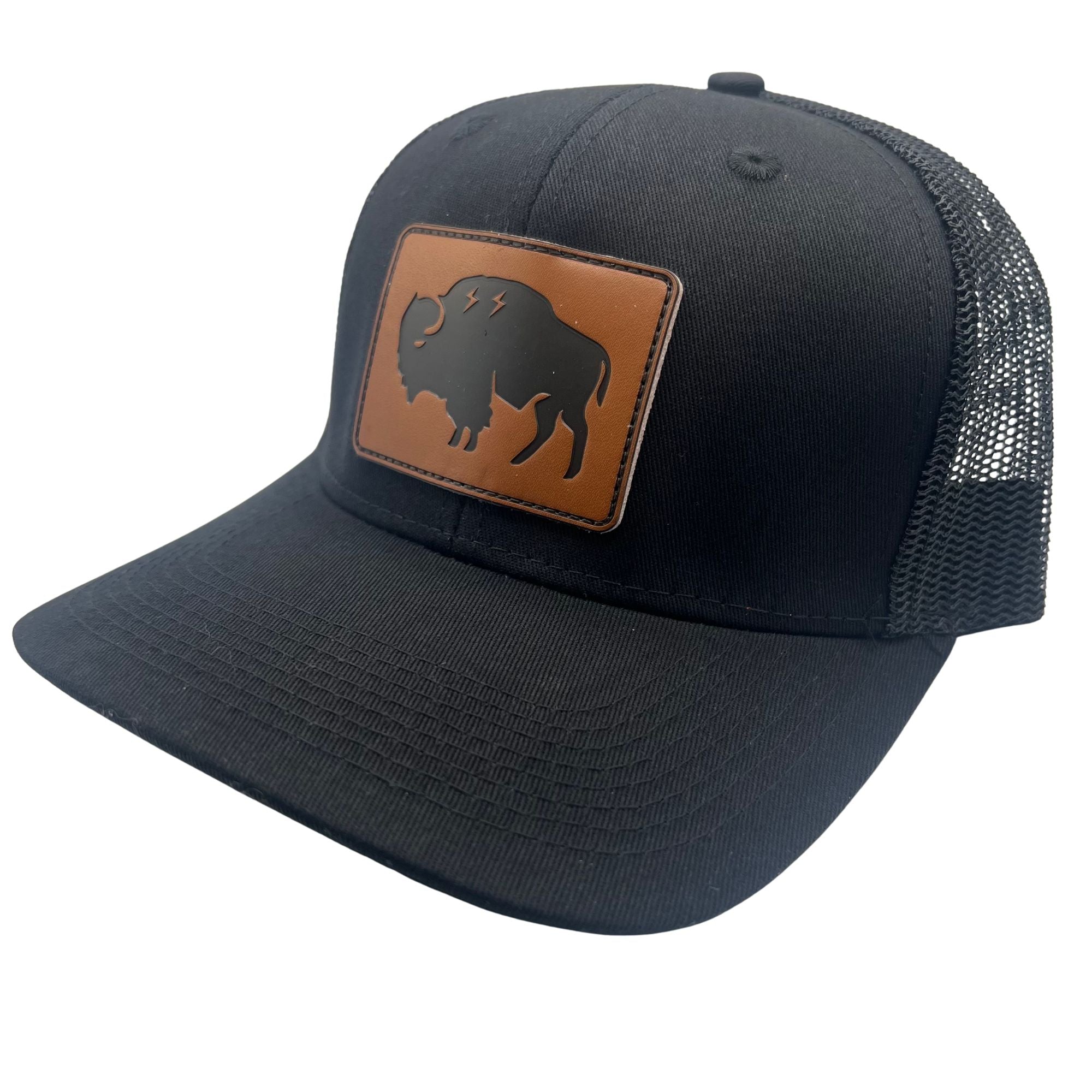Wild Buffalo Outfitters All Black Curved Bill Trucker Hat