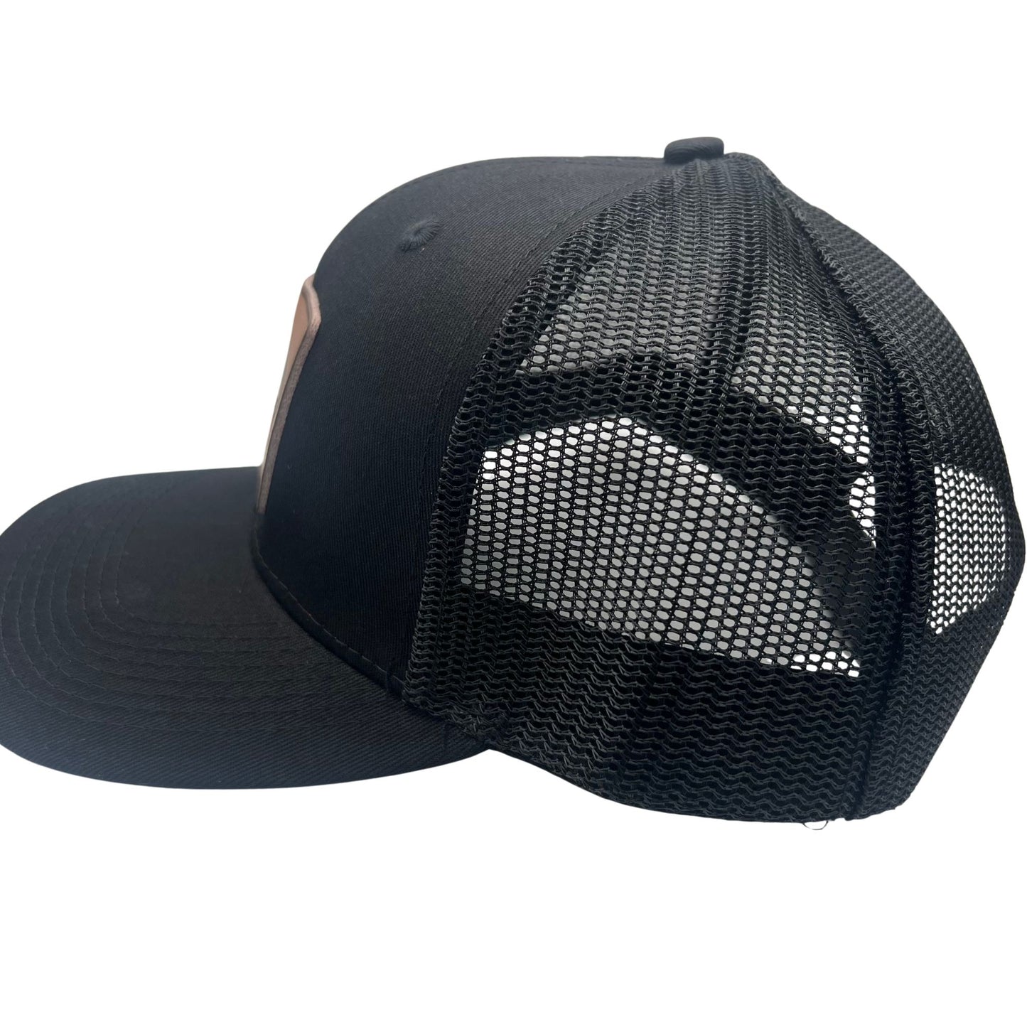 Left Side View of Wild Buffalo Outfitters All Black "The Original" Curved Billed Western Snapback