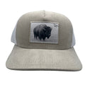 Wild Buffalo Outfitters Khaki Corduroy Trucker Hat with Buffalo Patch