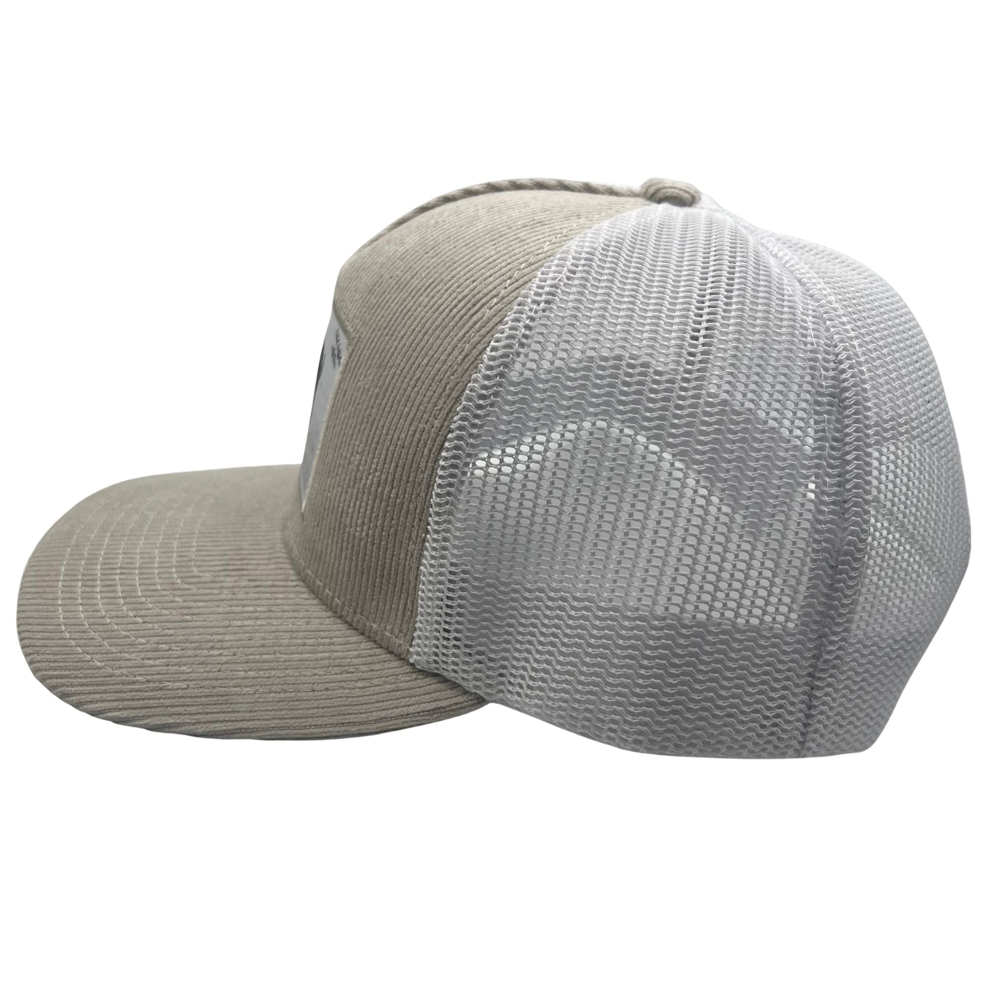 Wild Buffalo Outfitters Khaki Corduroy Trucker Hat with Buffalo Patch