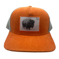 Wild Buffalo Outfitters Orange Corduroy Buffalo Trucker Hat