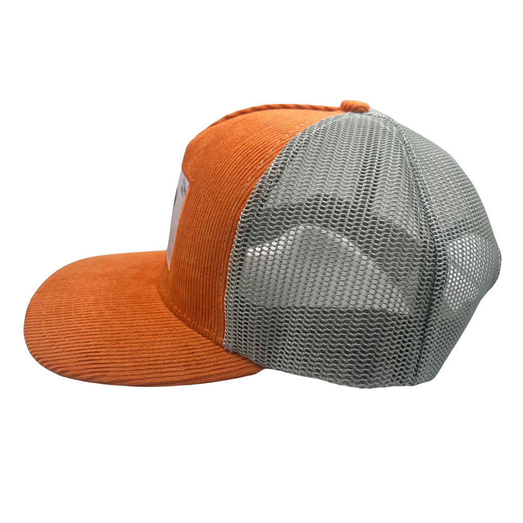 Wild Buffalo Outfitters Orange Corduroy Buffalo Trucker Hat