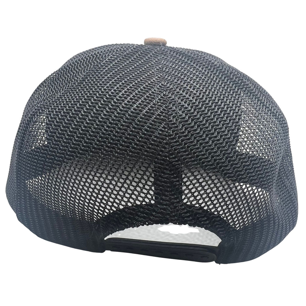 Wild Buffalo Outfitters Tan & Black Flat Bill Snapback Hat with Premium Leather Patch