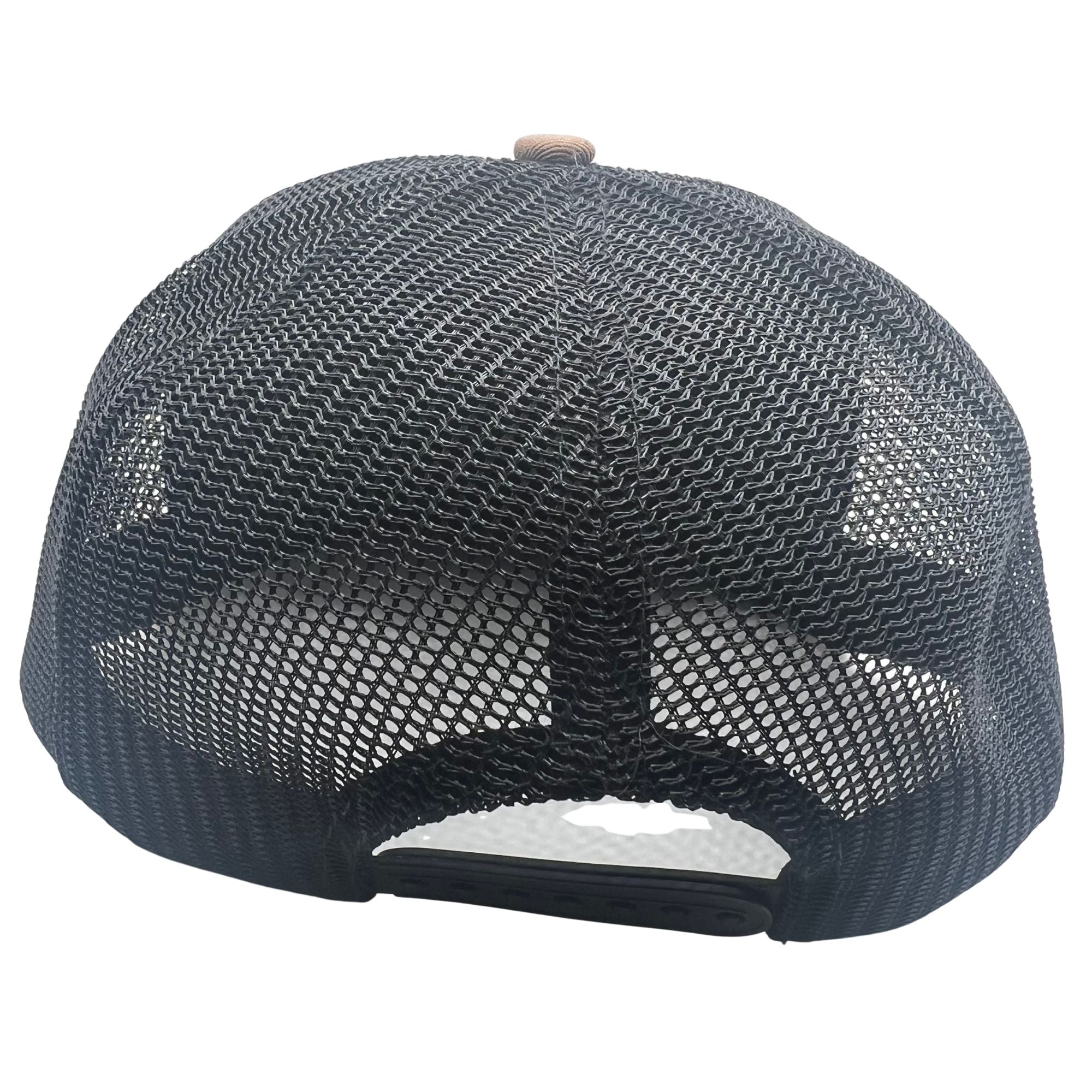 Wild Buffalo Outfitters Tan & Black Flat Bill Snapback Hat with Premium Leather Patch