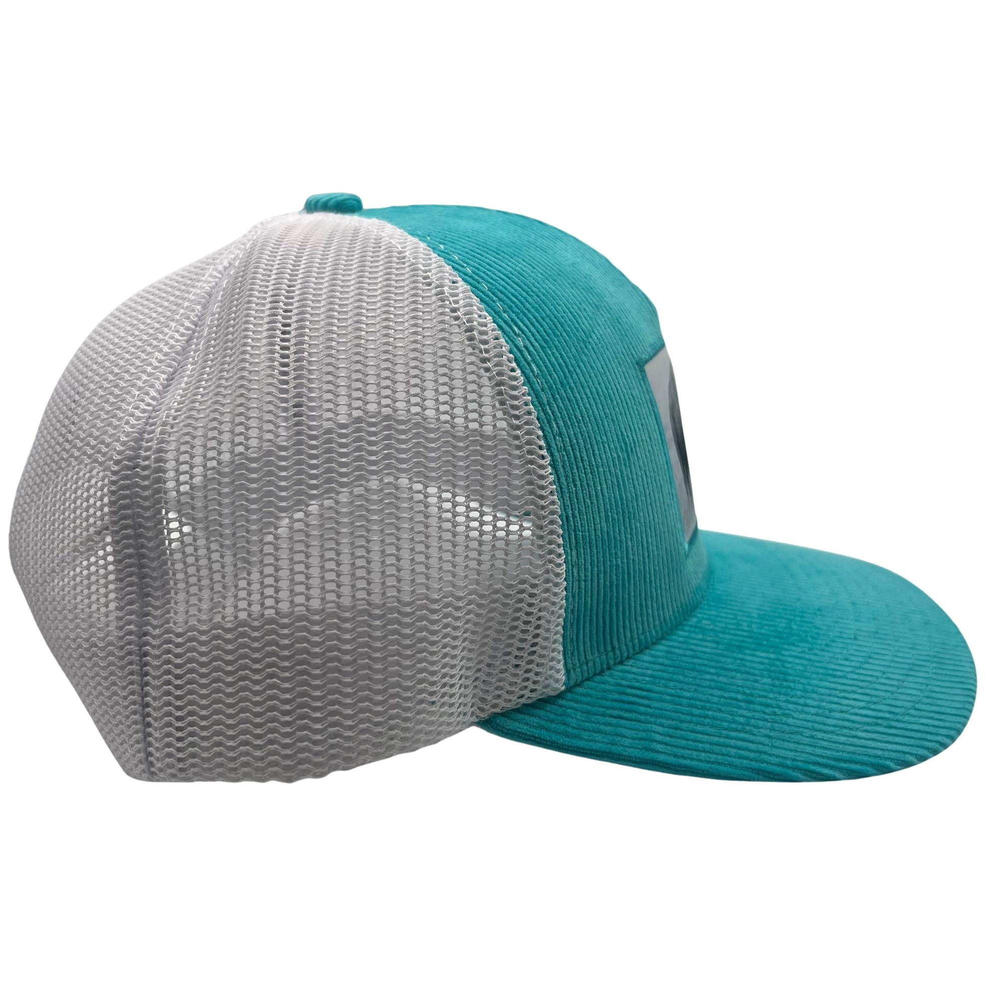 Wild Buffalo Outfitters Turquoise Corduroy Trucker Hat with Buffalo Patch