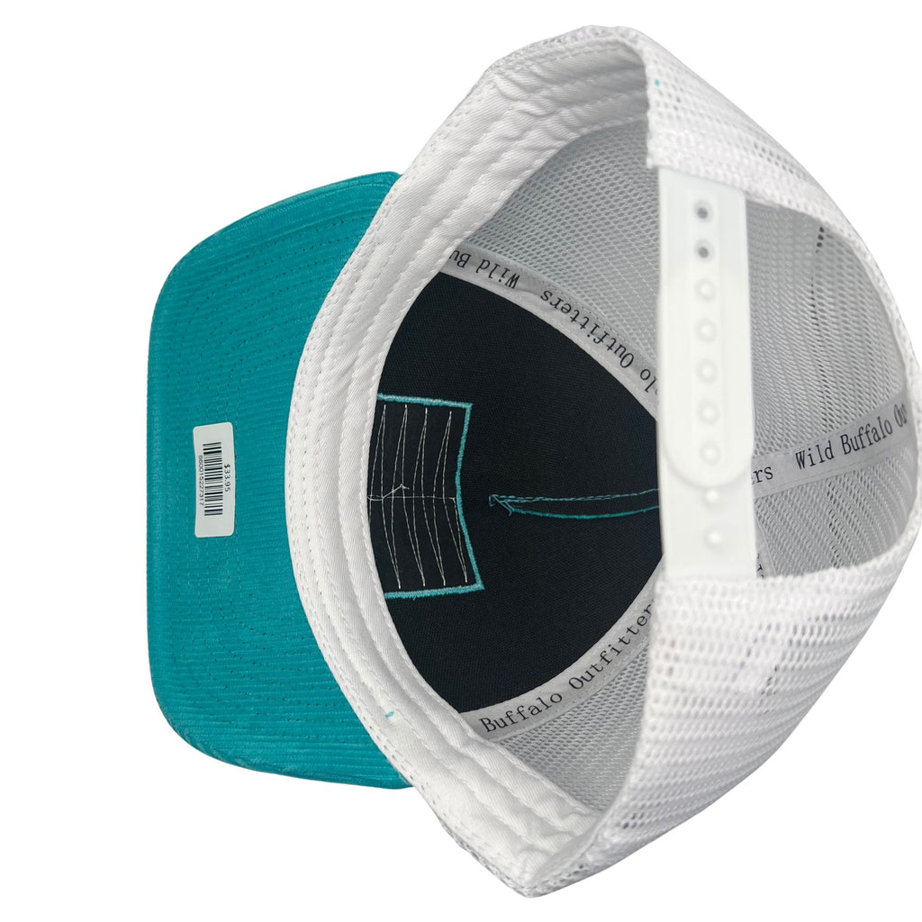 Wild Buffalo Outfitters Turquoise Corduroy Trucker Hat with Buffalo Patch