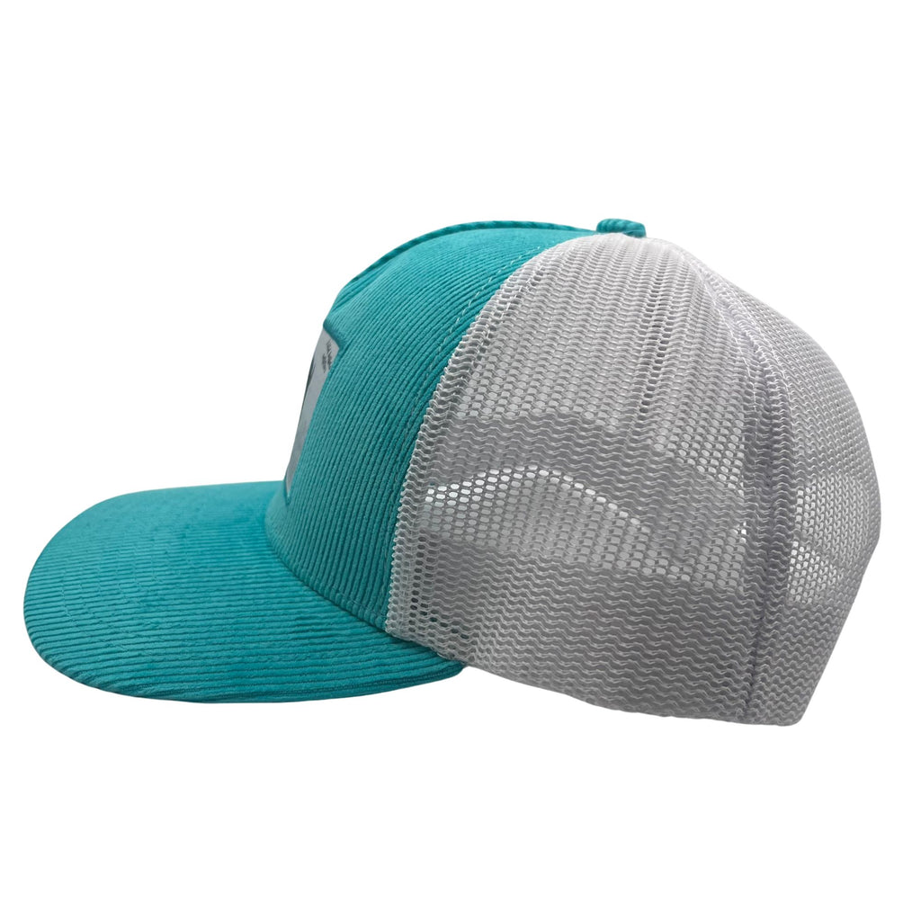 Wild Buffalo Outfitters Turquoise Corduroy Trucker Hat with Buffalo Patch